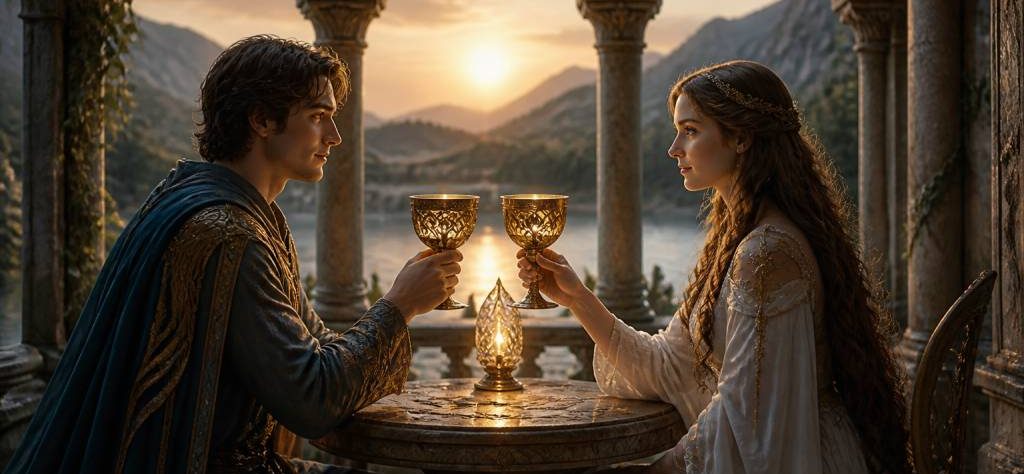 Le 2 de coupe en tarot : signification, amour et conseils